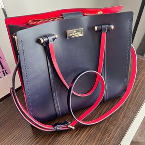 Kate Spade purse, blue, gold metal, magnetic bag buckle. Used, good condition